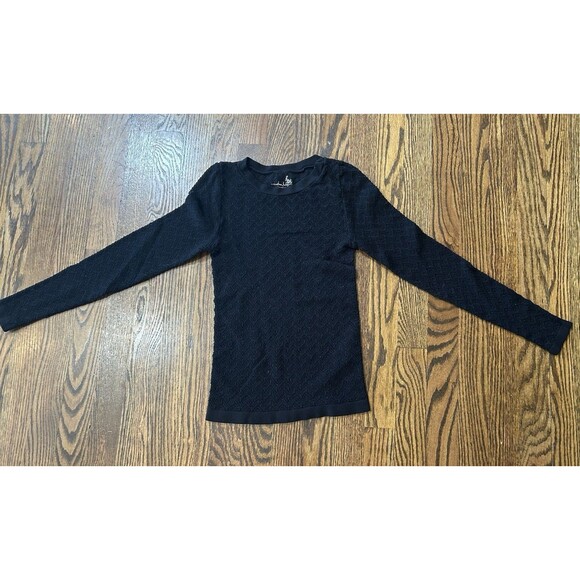 Intimately Free People Long Sleeve Mesh Ribbed Shirt Black Size XS/S‎ - Picture 1 of 5
